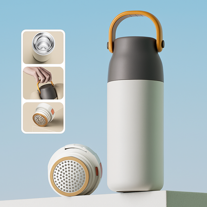 ROAMIN ROOTS - Gourde Isotherme Filtrante 500ml – Acier Inox 316, Portable & Étanche – Idéale pour le Sport, le Thé et les Déplacements
